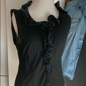 Designer Sunny Leigh cotton&silk Ruffle Top xl
